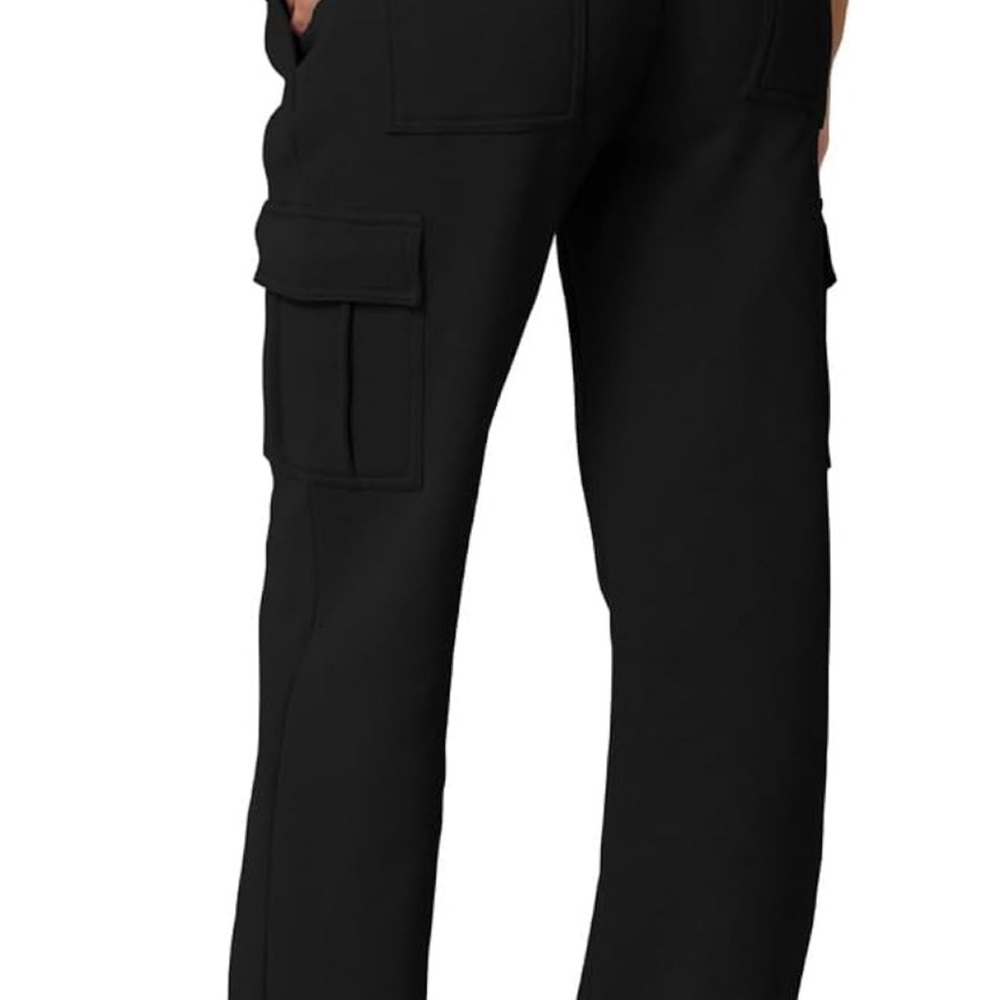 Stylish Black Fleece Cargo Pants for Women - Picture 5 of 7